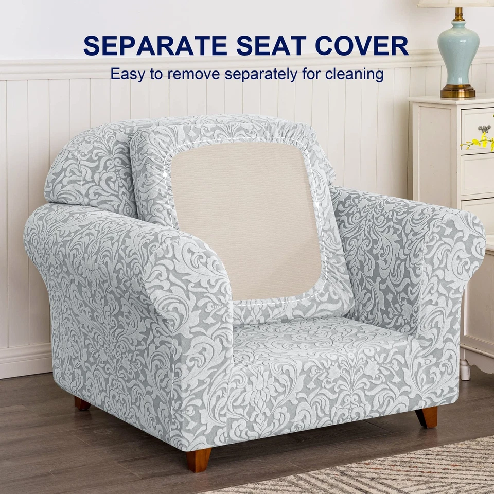 Fundas para Silla, 2 Piezas, Sillón Elástico Funda para Sofá Sofá Lavable Foto 3 de 4