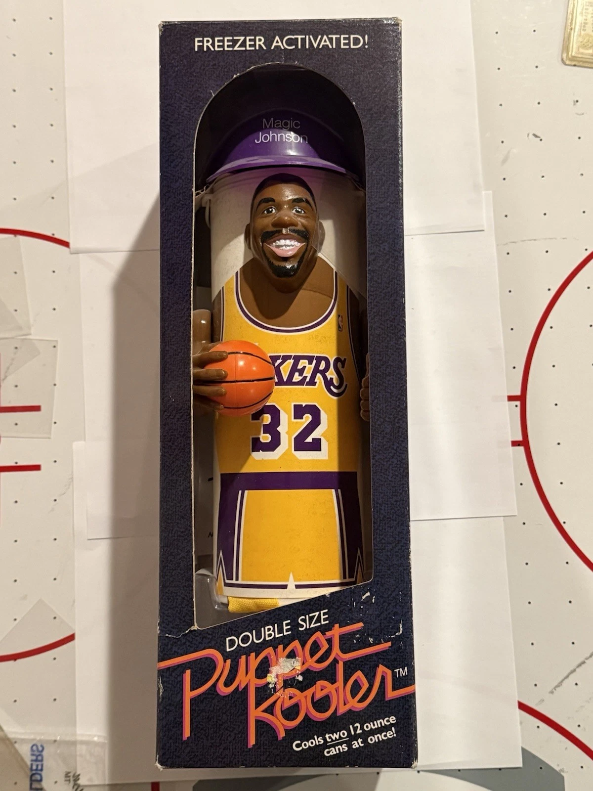 Vintage 1989 MAGIC JOHNSON New RARE Puppet Kooler Can Drink Cooler Double Size
