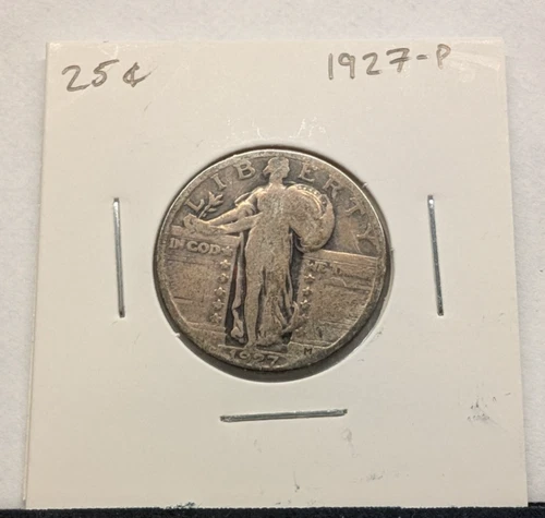 1927-P Standing Liberty Quarter– P Mint - Toned Front - VG Circulated 90% Silver