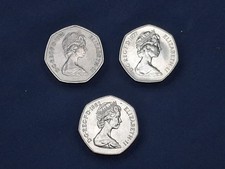 1969 1977 1982 50p FIFTY PENCE - UNCIRCULATED