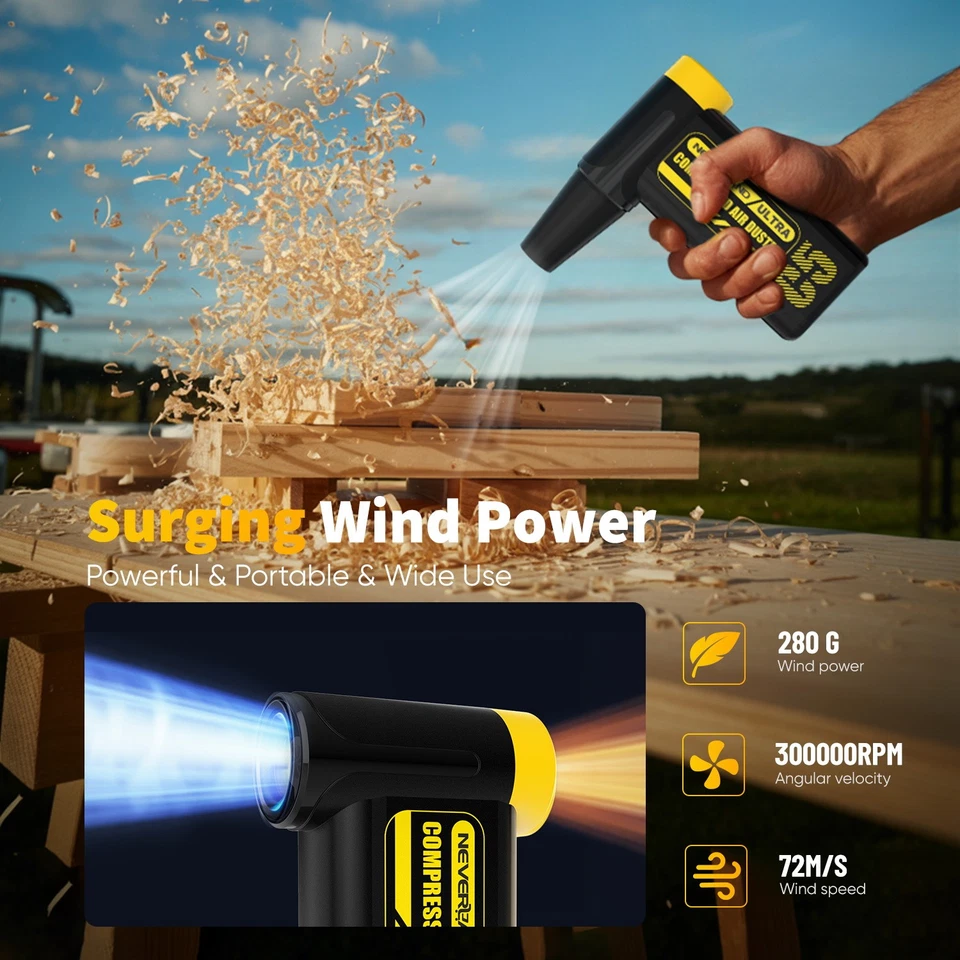 NEVERLAND ® Elektrische Kabelloser Staubgebläse für Auto Mini Air Dust 300000RPM - Bild 4 von 4