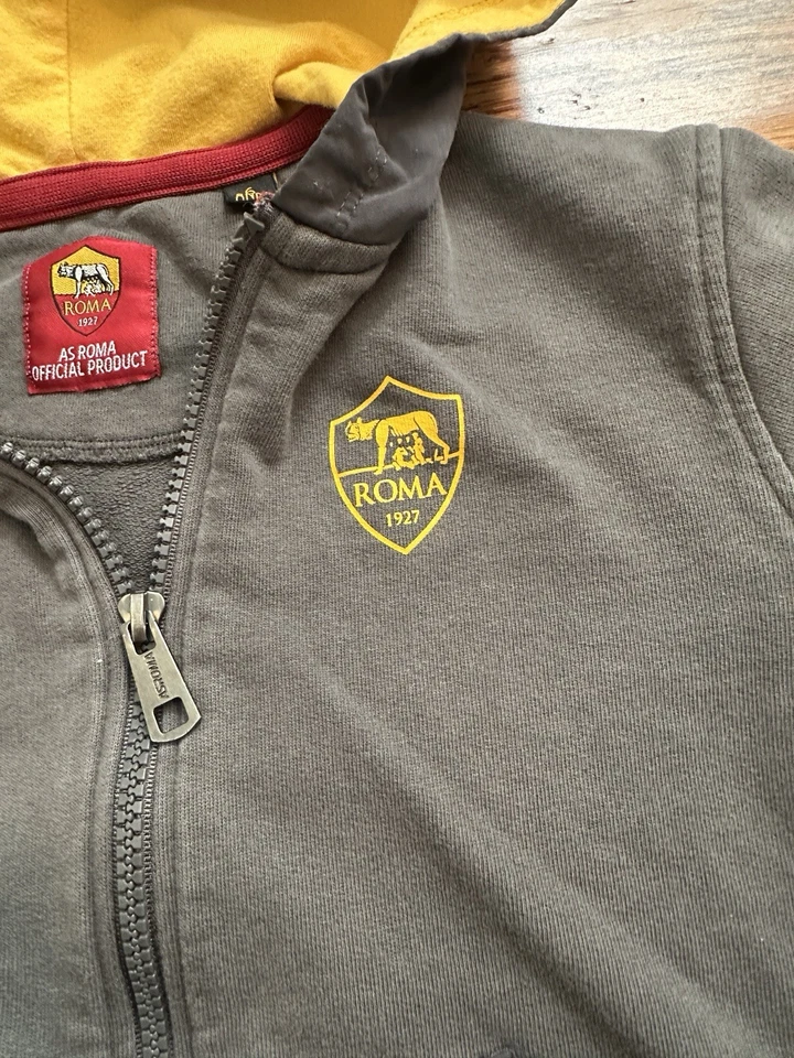 Sudadera con capucha con cremallera para club/equipo de fútbol italiano infantil AS Roma talla 6 Foto 4 de 4