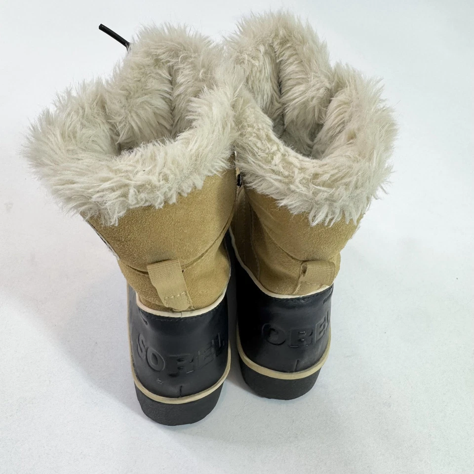 Sorel Boots Womens Size 7 Tan Black Faux Fur Lined Winter Snow Insulated NL2073 - Image 2 of 4