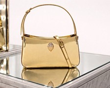 Kurt Geiger London Gold Bond Shoulder Bag Metallic Leather New RRP £229