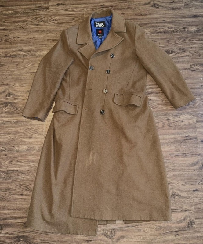 Doctor Who 10th Doctor Coat Womens XL Brown Wool Long Trench AbbyShot