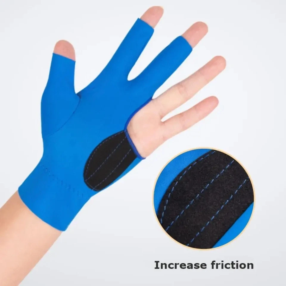 Spandex Snooker Billiard Cue Gloves Pool Left Hand Open Three Finger Glove FT - Image 4 of 4