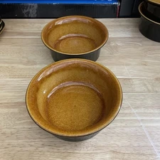 Vintage Sears Unbranded 6" Casseroles Amber and Brown Set Of 2