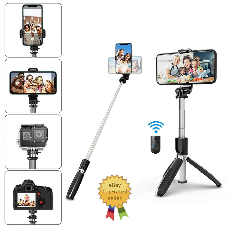 Extendable 360°Selfie Stick Desktop StandBluetooth 4.0 Remote Selfie PhoneTripod - Image 4 of 4