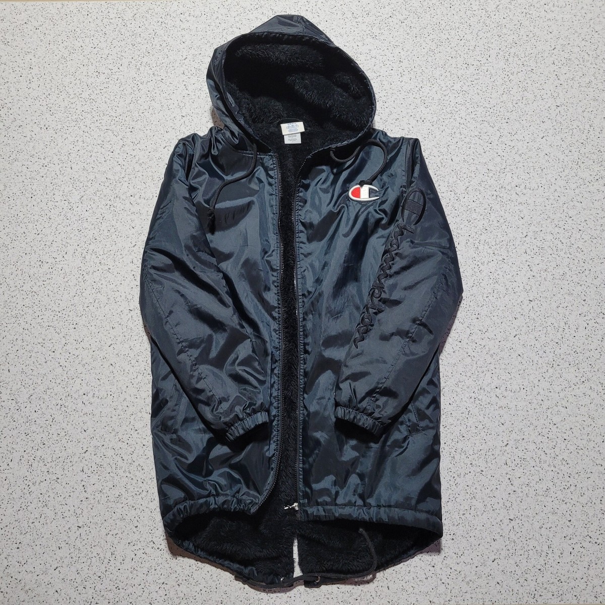 Womens Champion Jacket Sherpa Lined Stadium Jacket Size Small