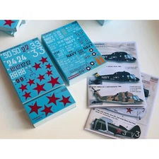 Decal airplane 1:32 Polikarpov I-153 Chaika Part 1 - 1,5 leaf Print Scale 32-025