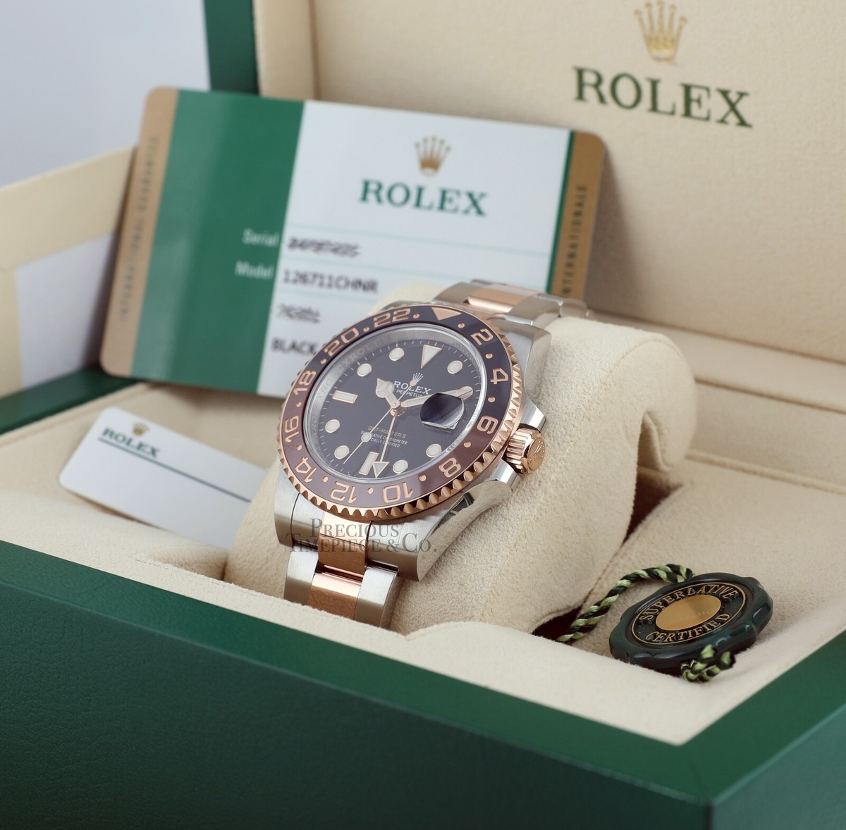 2019 Rolex GMT Master II 18k Rose Gold-Steel 40m ROOT BEER