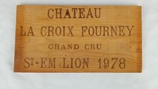1978 Chateau la croix fourney saint emlion Wine  Wood  Crate box panel