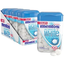Mentos Always White Peppermint Sugar Free Gum with Xylitol Sweetener, 100 Count