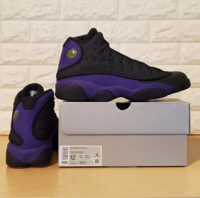 jordans 13 black and purple