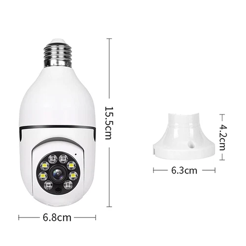 Ampoule E27 Caméra WiFi IR Nuit 1080P Maison Intelligente Sécurité Sans Fil + Carte TF - Photo 10/12