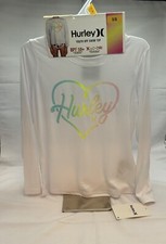 Hurley Girls Long Sleeve Dri-Fit UPF 50 Shirt White Size 5/6 Swim Top