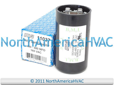 Motor Start Capacitor 400-480 MFD 165 VAC MARS 11037