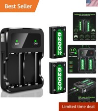 Intelligent Protection 2 x 6200mWh Xbox Battery Packs with Charger for Gaming