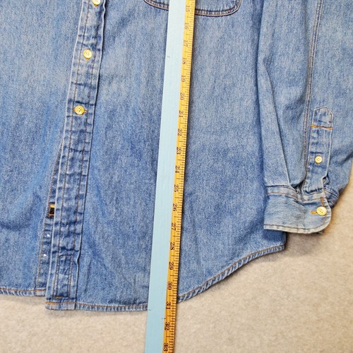 Vintage Cutter & Buck Denim Shirt Men Sz Large Embroidered Fishing Lures Cotton - Picture 10 of 11