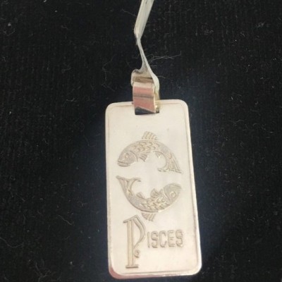 NEW Pisces Sterling Silver Zodiac Pendant 999 Horoscope Charm S/S Fish ...
