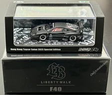 INNO64 LBWK Ferrari F40 Hong Kong Toycar Salon 2023 Matte Black 1:64