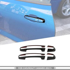 4pcs Outer Door Handle Decor Cover Trim Bezel For Chevrolet Camaro 2017+ Black