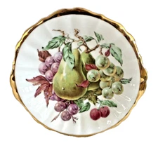 VTG Regency England Saucer Bone China Fruit Design 5.5" Wide Pear Grapes Berries