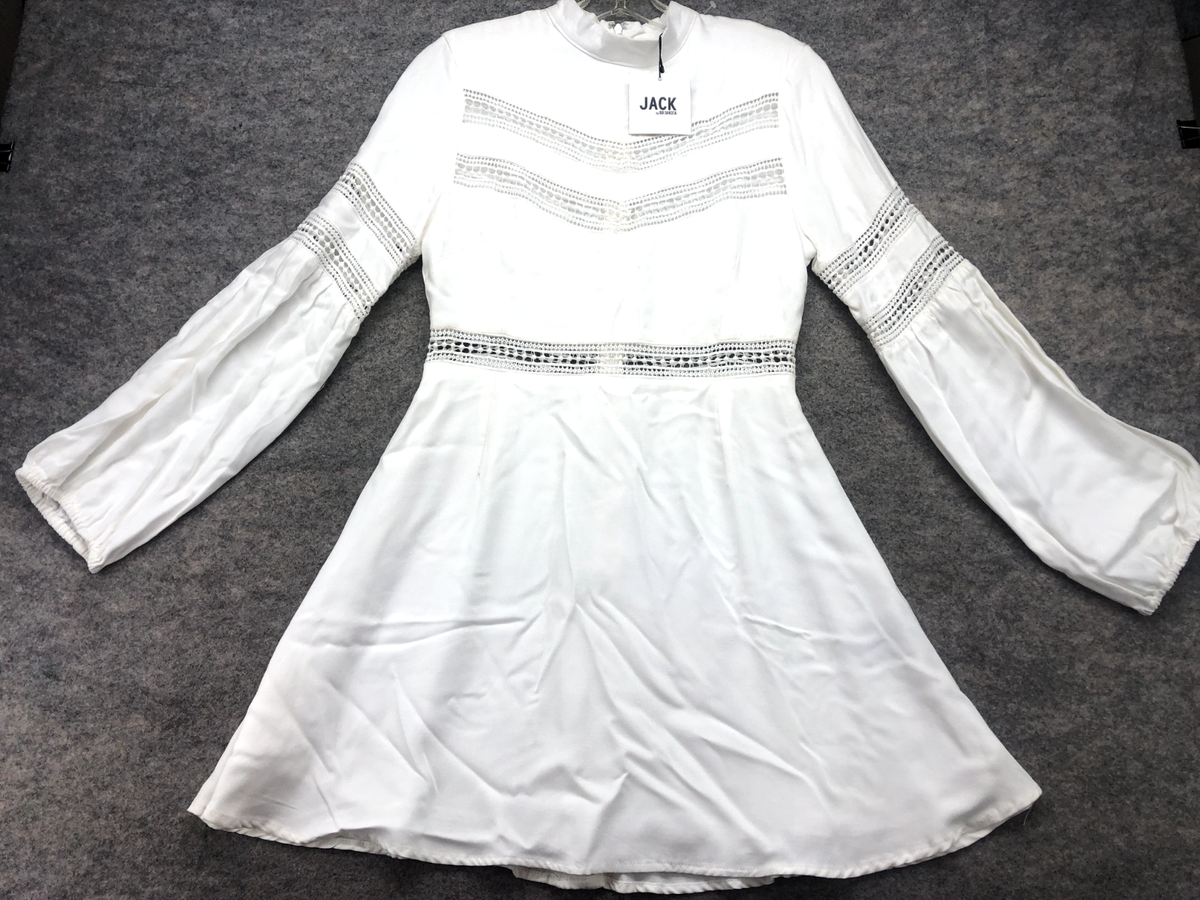 Jack By BB Dakota Dress Size 4 White Lace Mock Neck Nwd | eBay