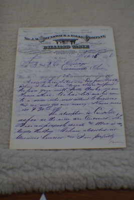 Pool/Billiard/Table/Brunswick J M Brunswick Letterhead 1876 Rare!!!    