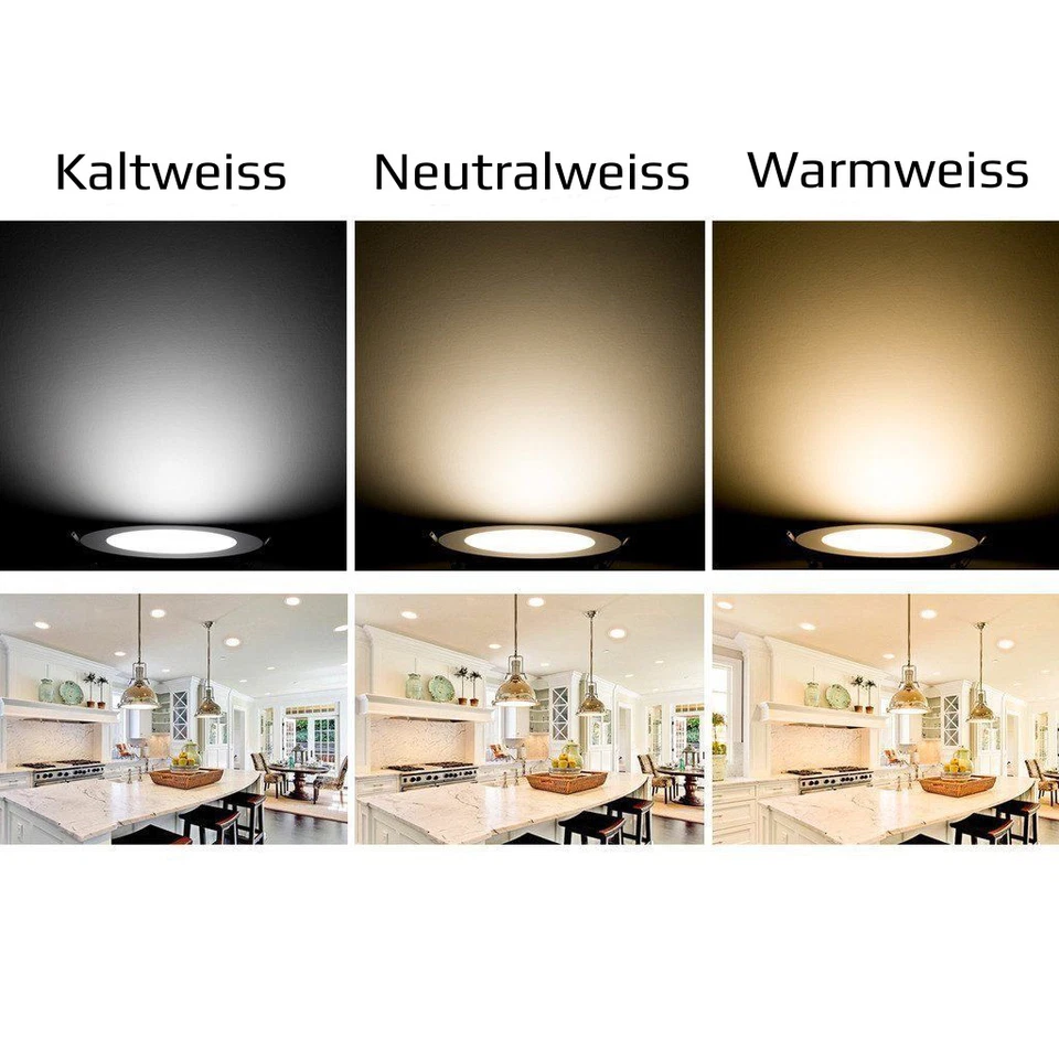 LED Panel Einbaustrahler Einbauleuchte Deckenleuchte flach rund eckig ultraslim - Bild 3 von 4