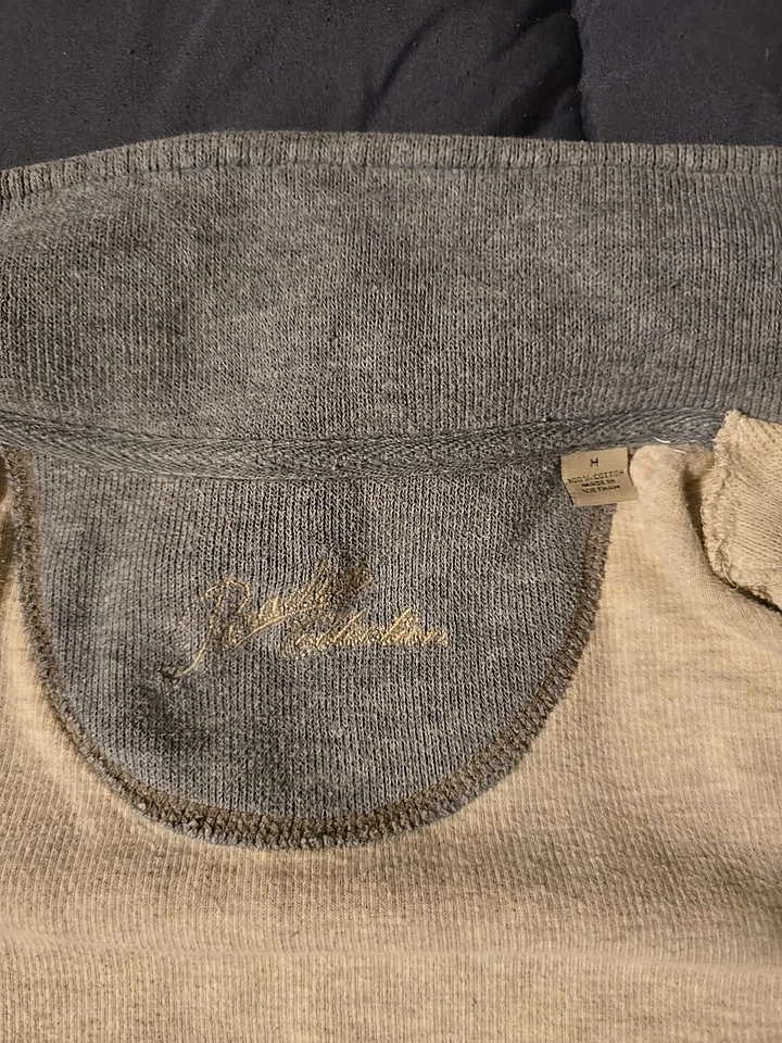 Paradise Collection Full Zip Casual Sweater - Beige Tan Medium Men's - Nice Warm - Image 4 of 4