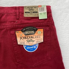 Vintage Jordache Jeans Mens 48x30 Relaxed Fit Tapered Leg Red Denim Western Y2K