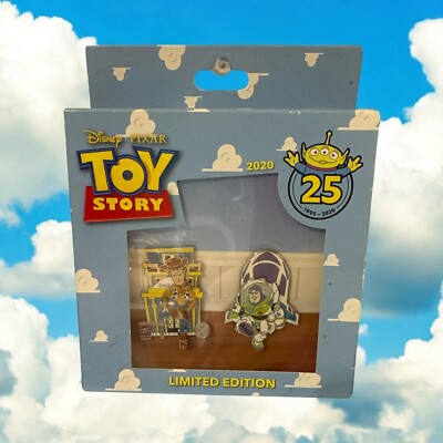 Disney Toy Story 25th Anniversary Buzz And Woody Two Pin Box Set LE 2000 New