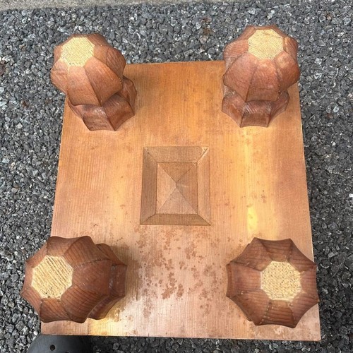 Vintage Japanese Chess Shogi Wooden Board W/ Koma Piece & Piece Stand 4.8sun FS - Picture 12 of 13