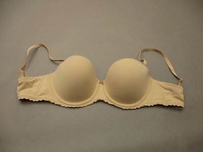 36D AERIE Womens Beige Lined Underwire Back Closure Strapless Multi Way Bra 8i