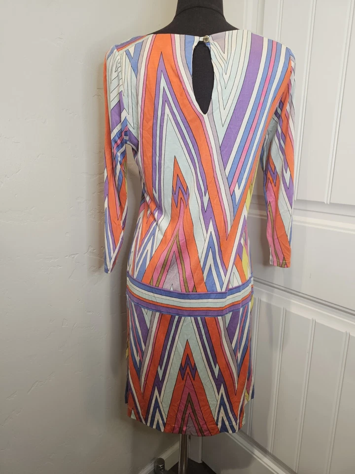 Vestido Retro Juicy Couture Vintage Años 70 Multicolor GRANDE Foto 4 de 4