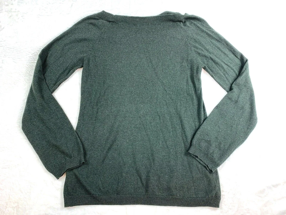 Suéter de ombro LAURIE B tamanho G mistura de cashmere manga longa corte frio verde em excelente estado usado - Imagem 4 de 4