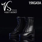 US VSTOYS 19XG43A 1/6 Female Black Hollow Boots Shoes For 12" PH TBL Figure Body