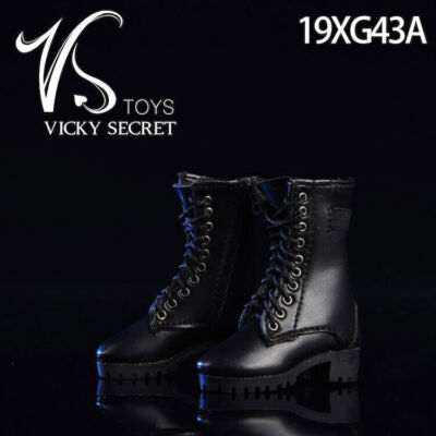 US VSTOYS 19XG43A 1/6 Female Black Hollow Boots Shoes For 12'' PH TBL Figure Body
