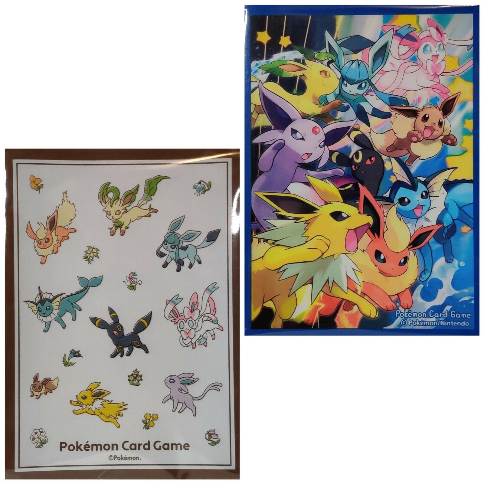 Eeveelutions & Dash! Eevee 2 Card Sleeves Set Deck Shield Pokemon Japan Official