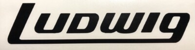 Ludwig Drum   Head Decal Black High Quality Permanent Vinyl Made USA 2.5 X 9 