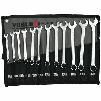 AB TOOLS Metric Combination Spanner Set Wrench Ring Open Ended 8mm - 19mm 12pc