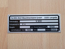 Tabliczka znamionowa - fa. Wilh. Stoll - Fabryka Maszyn - Kombajn do buraków V 200