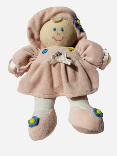 Kids Preferred Plush Pink Baby Doll Lovey 11" 90301 Kira Flowers 2003 Daisy Hat