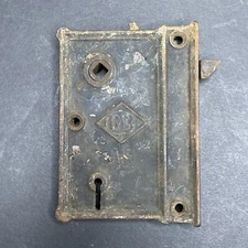 Antique 1869 Door Knob Mechanism Hardware Handle Forged Steel BE & Co X15