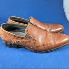 Stacy Adams Leather Loafers Dress Shoes Wingtip Slip On Brown 9M