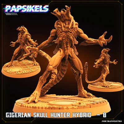 Gigerian Skull Hunter Hybrid B Predator Alien AVP 32mm Papsikels 8K 3D print