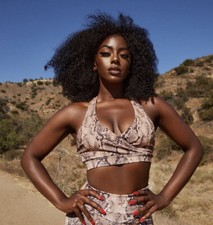 New Tahira PYTHON SPORTS BRA- SAND Small