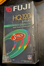 Brand New 3 Pack Fuji HQ T-120 Factory Sealed Blank 2/4/6 Hour VHS Tapes VCR