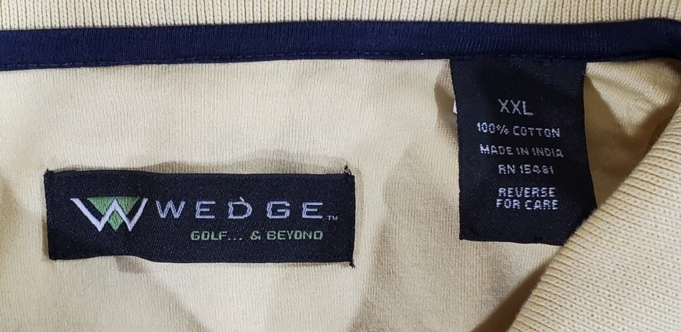 Camisa Polo Vintage Cuña Golf Amarillo Azul Diseño Club PARA HOMBRES TALLA XXL Foto 4 de 4